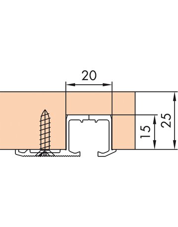 Bild Clipo 26/36 Einfachlaufschiene Alu L= 2500 mm ( zum Schrauben ) - Hawa-1
