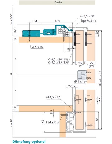 Bild Combino Beschlägegarnitur für 3TÜREN Model 45 H FS - Hawa-2