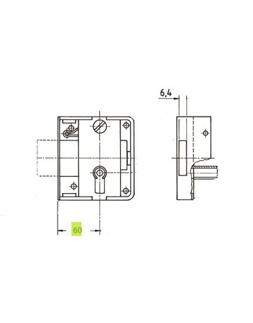 Bild Schweizer Bandschrankschloss 857/60 LS Btb. mit Zapfen - JuNie-1
