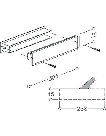 Bild Briefeinwurf,mit Namensschild,ALU 3229 NA SCHA, 305x76,weiß cav.® - Normbau-1