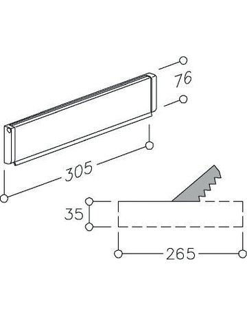 Bild Briefeinwurf,mit Namensschild,ALU 3229 NA, 305x76,weiß cav.® - Normbau-1