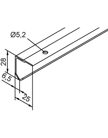 Bild OT-Laufprofil,6.000mm,Aluminium 28 1/2,hell,pressblank - HELM-1