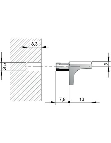 Bild Glasbodenträger K-Line vernickelt mit Gummiauflage-1