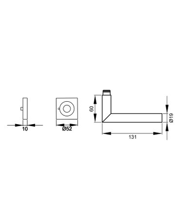 Bild Drückerhalbgrt.Rhodos ER28Q Links Edelstahl matt - Karcher Design-1
