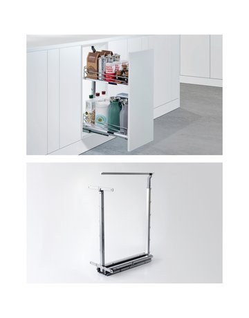 Bild Höhenverstellbarer Tragrahmen Dispensa Junior Slim, 695 - 783, silber - Hettich-0
