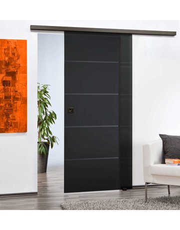 Bild Schiebetürbeschlag Nimos 60 kg Ganzglasüren, schwarz matt - Topform-0