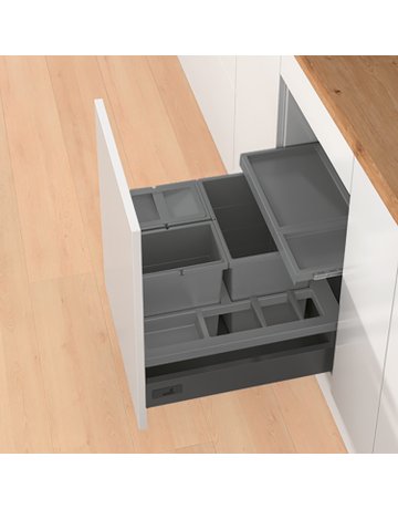 Bild Küchen-Abfallsystem, KB500mm, 34l,KF InsertFlex 9352459,anthrazit - Hettich-1