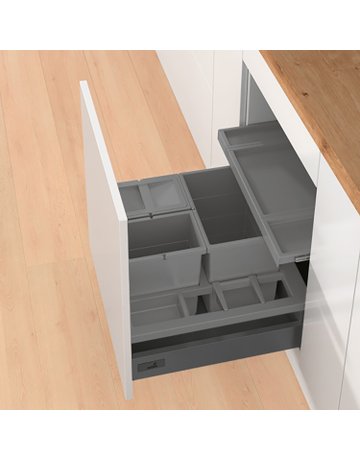 Bild Küchen-Abfallsystem, KB600mm, 34l,KF InsertFlex 9352468,anthrazit - Hettich-1