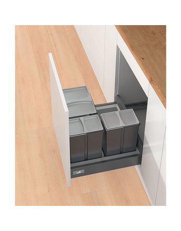 Bild Küchen-Abfallsystem, KB600mm,Kunststoff Bin.it Smart 600 9208752,grau,anthrazit - Hettich-1