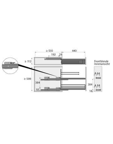 Bild Handtuchhalterauszug 90°, STYLE, pulverbeschichtet anthrazit (1) - Hettich-1