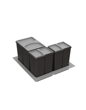 Bild Küchen-Abfallsystem, KB600mm,Kunststoff Bin.it Smart 600 9208752,grau,anthrazit - Hettich-0