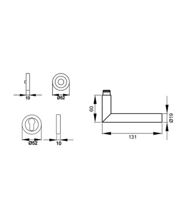 Bild Drückerhalbgrt.Rhodos ER/EN 28 RL links Edelstahl matt - Karcher Design-1