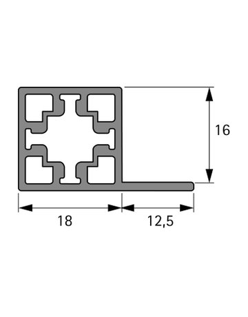 Bild Cadro Seiten- / Bodenprofil anschraubbar, 3000 mm, schwarz matt - Hettich-1