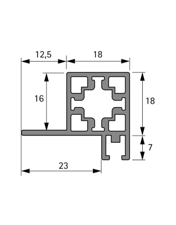 Bild Cadro Schiebetürprofil vorliegend, oben, 3000 mm, schwarz matt - Hettich-1