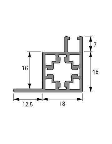 Bild Cadro Schiebetürprofil vorliegend, unten, 3000 mm, schwarz matt - Hettich-1