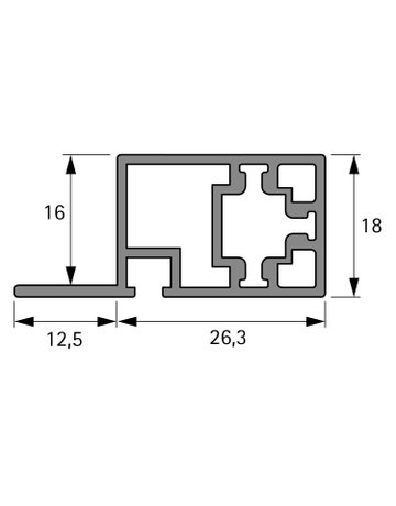 Bild Cadro Schiebetürprofil einliegend, oben, 3000 mm, Edelstahl Optik - Hettich-1