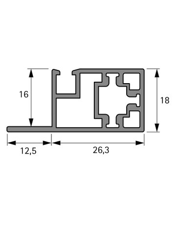 Bild Cadro Schiebetürprofil einliegend, unten, 3000 mm, schwarz matt - Hettich-1