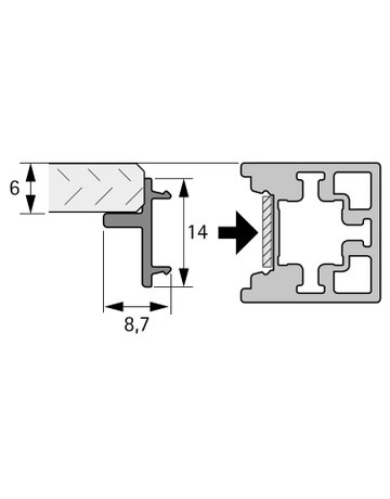 Bild Cadro Diffusionsprofil mit Steg transluzent - Hettich-1