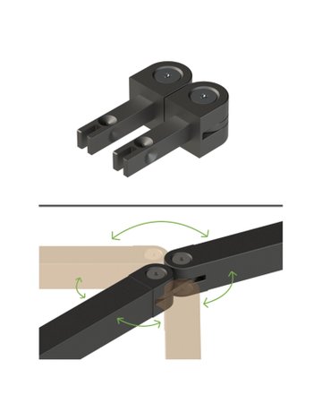 Bild Verbinder CADRO 9298845 flexibel,schwarz - Hettich-0