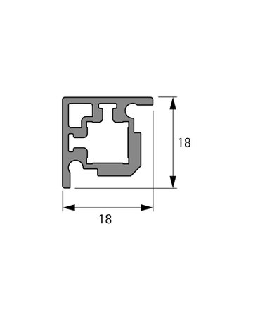 Bild Eckprofil,L 3.000xB18xH18mm,schwarz CADRO 9303912,kürzbar,4mm - Hettich-1