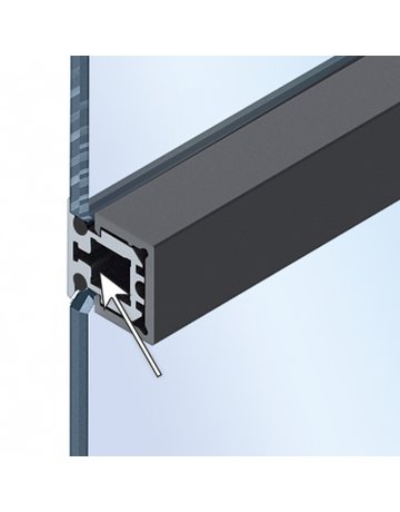 Bild Mittelprofil,B16mm,H18mm,L3000mm CADRO, 9303914, ALU, sw, matt, Glasst. 4 - Hettich-0