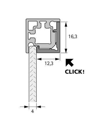 Bild Eckprofil,L 3.000xB12,3xH16,3mm,schwarz CADRO 9303916,1-seitig - Hettich-1