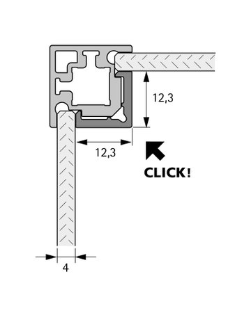 Bild Eckprofil,L 3.000xB12,3xH12,3mm,schwarz CADRO 9303918,2-seitig - Hettich-1
