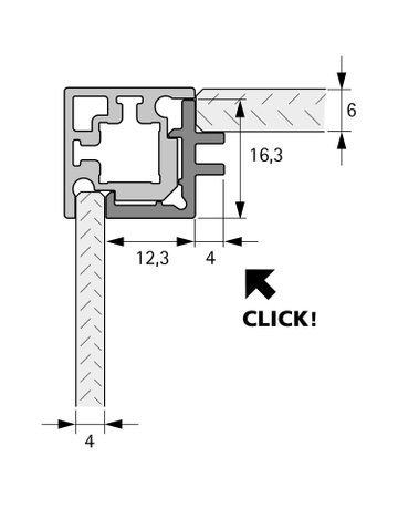 Bild Eckprofil,L 3.000xB12,3xH16,3mm,schwarz CADRO 9303920,mit Auflage - Hettich-1