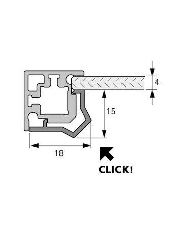 Bild Eckprofil,L 3.000,transluz. CADRO 9303924,1-seitig - Hettich-1