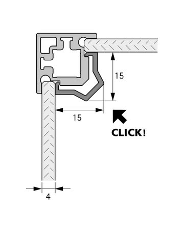 Bild Eckprofil,L 3.000,transluz. CADRO 9303925,2-seitig - Hettich-1