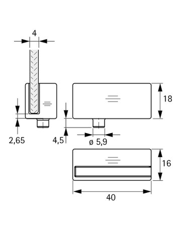 Bild Möbel-Glastürscharnier CADRO,9303928,Zinkdruckguss schwarz matt - Hettich-1