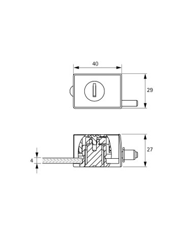 Bild MB-Zyl.glastürschl., Glas 4mm,ls/rs CADRO 9303932,schwarz,matt - Hettich-2