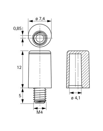 Bild Anschlaghülse,Ø7,4 CADRO 9303934,Kunststoff/Stahl schwarz - Hettich-1