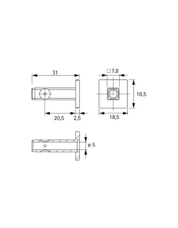Bild Befestigung CADRO 9303942 18 x 18 mm, schwarz, matt - Hettich-2