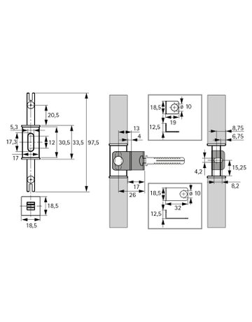 Bild Befestigung CADRO 9303944 mit Spange, schwarz, matt - Hettich-2