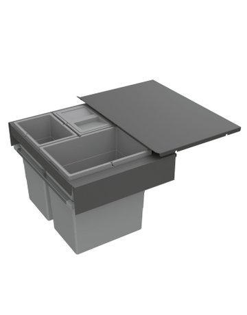 Bild Küchen-Abfallsystem, KB600mm, 40l,KF/STA Frame 9352423,anthrazit - Hettich-0