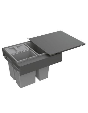 Bild Küchen-Abfallsystem, KB500mm, 34l,KF/STA Frame 9352425,anthrazit - Hettich-0