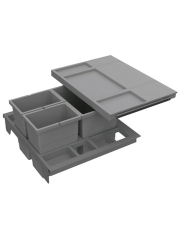 Bild Küchen-Abfallsystem, KB600mm, 34l,KF InsertFlex 9352468,anthrazit - Hettich-0