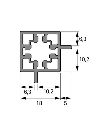 Bild Eckprofil,L 3.000xB18xH16mm,schwarz CADRO 9352711,Doppelnut,16mm - Hettich-2