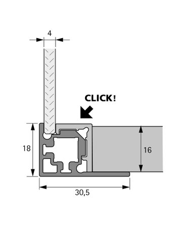 Bild Eckprofil,L 3.000xB30,5xH18mm,schwarz CADRO 9352713,kürzbar - Hettich-2