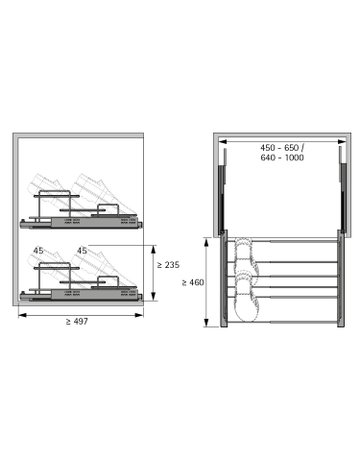 Bild Schrank-Schuhausz.,breitenverstellbar,St 9352742, B450mm,silber - Hettich-2