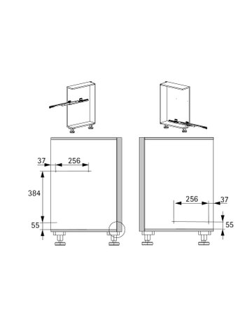 Bild Unterschrank -Ausz.rahmen,m.Vollausz.,ls/rs K-Line Base 9352785 KB 200mm,anthrazit - Hettich-3