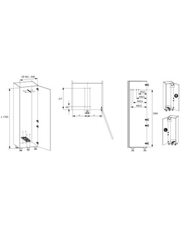 Bild Küchen-Hochschr.ausz.rahmen,Stahl anthrazit Dispensa DOU III 9352801,Rahm.H1700mm - Hettich-2