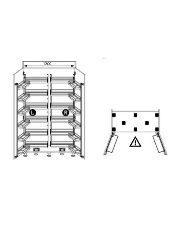 Bild Küchen-Hochschr.ausz.rahmen,Stahl anthrazit Dispensa DOU III 9352801,Rahm.H1700mm - Hettich-3