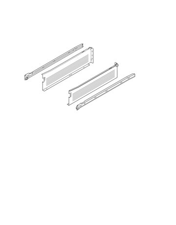 Bild METABOX Stahlzarge, K (118 mm), Teilauszug, NL=450 mm, Schraubversion, links/rechts, R9001 cremeweiss - Blum-1
