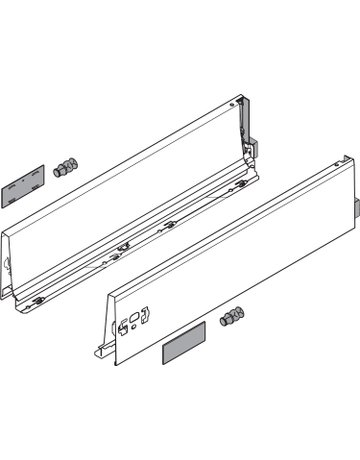 Bild TANDEMBOX Zarge, Höhe K (115 mm), NL=400 mm, links/rechts, für TANDEMBOX antaro, seidenweiss - Blum-1