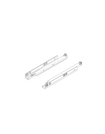 Bild Tandem Vollauszug ohne Kupplung verzinkt 50 kg, für Tip On NL= 550mm - Blum-1