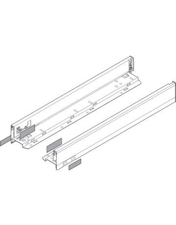 Bild LEGRABOX Zarge, Höhe N (66.5 mm), NL=400 mm, links/rechts, für LEGRABOX pure, seidenweiss matt - Blum-1