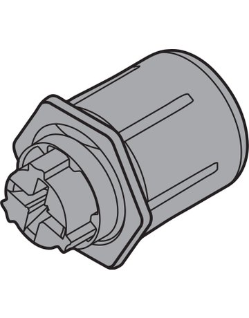 Bild Blum-Distanzpuffer, Ø 8.4 mm, Blendenspalt 3.85 mm, variabel einstellbar +/-1,75 mm, einbohren, Höhe: 2.5 mm, R7037 staubgrau-1