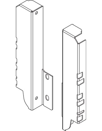 Bild TANDEMBOX Holzrückwandhalter, Höhe C (192 mm), für Spülenauszug, links/rechts, R9006 weissalumin. - Blum-1